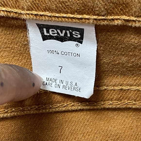 Vintage Levi's 512 Women's 24x30 Jeans Size 7 USA Made Mustard Brown Denim 90s - Picture 3 of 10